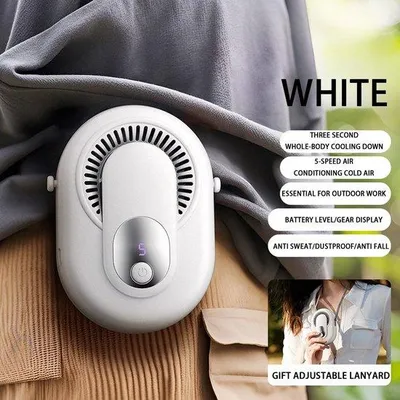 Immagine prodotto di Piccolo ventilatore portatile con forte velocità del vento, alimentazione USB, lunga durata della batteria, portatile e silenzioso - bianco