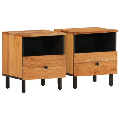 Produktbild von Nachttische 2 Stk. 40x33x46 cm Massivholz Akazie