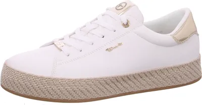 Produktbild von Tamaris Damen Sneaker Lowcut vegan mit Plateausohle in Bast Optik 1-23713-42, Größe:42 EU, Farbe:Weiß