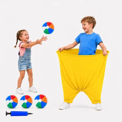 Riesen-Broek Wurfspiel mit 4 Bällen und Pumpe, gelb