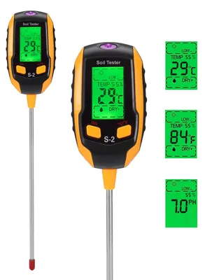 Produktbild von PRECIPETTE Bodentester 5 in 1 Bodenmessgerät für Bodenfeuchtigkeit pH Sonnenlicht Temperatur Umgebungsfeuchtigkeit PH Messgerät Boden Bodenfeuchtemessgerät für Pflanzen Erde Rasen Garten Gemüse