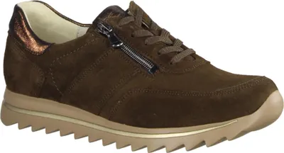 Image de Waldläufer Haiba 923023-301 Lacets pour dames, confortables, cuir, Wood (Brown) - Chaussures à lacets confortables pour dames, marron, cuir (order rea gree)