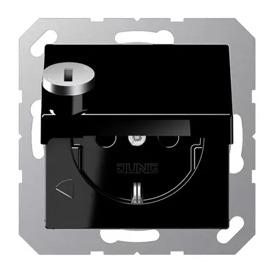 Zdjęcie produktu dla Jung A1520BFKLSLSW Gniazdko SCHUKO® 16 A 250 V, czarne
