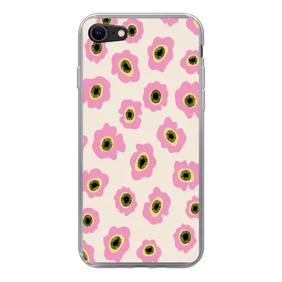 Produktbild von MuchoWow® Handyhülle Schutzhülle Hülle für iPhone SE 2020 Blume - Muster - Abstrakt Silikon Softcase Handy Hülle - Kartenbesitzer - Geburtstag Teenager