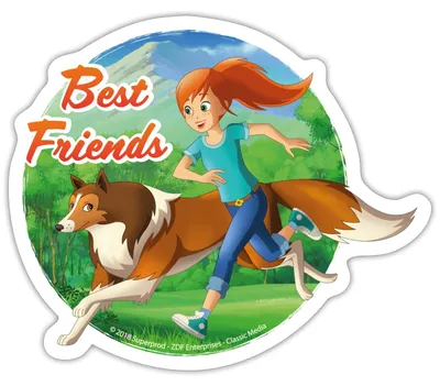 Produktbild von Spreadshirt Lassie Best Friends Beste Freunde Sticker Aufkleber, 10 x 10 cm, Mattweiß