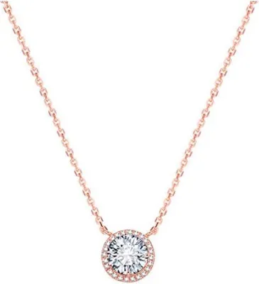 Image de Collier en argent plaqué or rose avec cristaux AGS1135 / 47-ROSE