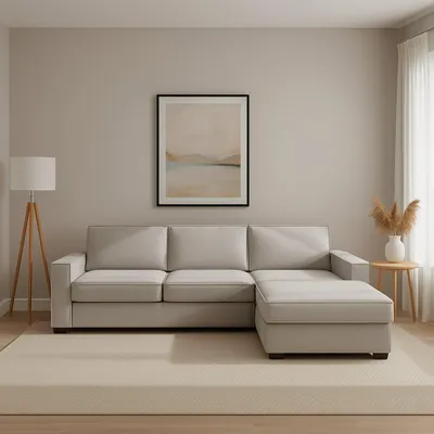 Immagine prodotto di Talamo Italia Divano Fisso con Penisola Ametrino 95x280 cm Grigio Grigio, Sfoderabile Penisola Contenitore, Sfoderabile,  Italy  Italy