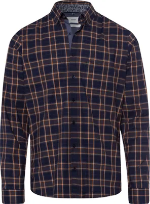 Produktbild von 26551 Brax, Daniel, Herren langarm Hemd, Popeline Stretch, blau kariert, XL