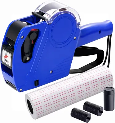 Productafbeelding van Prijslabelpistool met 5150 stuks witte labelpistoolstickers en 3 extra inktrullen - Prijslabelpistool