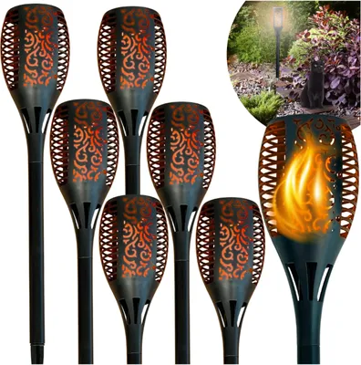 Produktbild von BLIXTAR Set von 6x Solar-Fackel 33 LED, Garten angetrieben Flamme Laterne