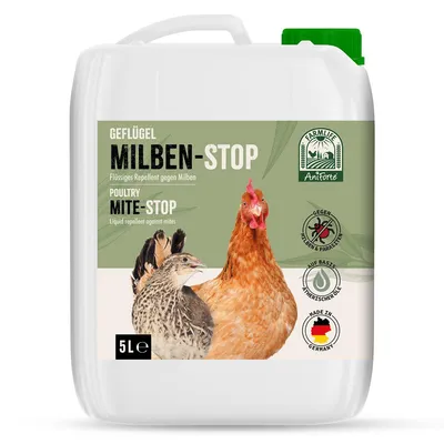Produktbild von AniForte Milben-STOP Flüssig für Hühner & Geflügel 5 Liter - gegen Milben & Parasiten, bei akutem Befall & vorbeugende Maßnahme, effektive Abwehr