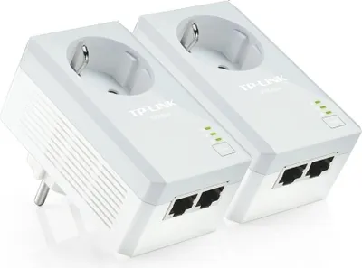 Produktbild von TP-LINK AV500 Powerline Adapter KIT mit Frontsteckdose und 2 LAN-Ports ( TL-PA4020PKIT )