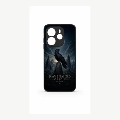 Productafbeelding van Xiaomi Redmi Note 14 Pro 4G hoesje, telefoonhoesje, beschermhoes met ravenorakelmotief – LUNØIR ©