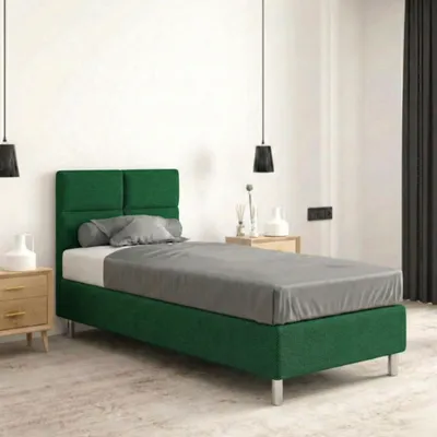 Produktbild von Hotelbett 80x200 cm - Grün - Polsterbett für Hotels und Pensionen - Boxspringbett - Wasserabweisend - Als Doppelbett Stellbar - SIMI