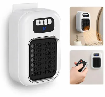 Produktbild von Kompakter Heizlüfter 600 W, PTC-Heizung, digitale Temperaturregelung, Timer, Fernbedienung und Überhitzungsschutz