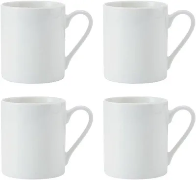 Produktbild von Famanu Kaffeetassen Set 4 Stück - Weiße große Porzellanbecher 380ml in Geschenkbox