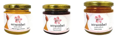 Produktbild von Accussìduci - Honig Set 3x250g - Rohhonig aus Sizilien Arancio Sulla Eukalyptus - Italienischer Naturhonig ohne Zusätze