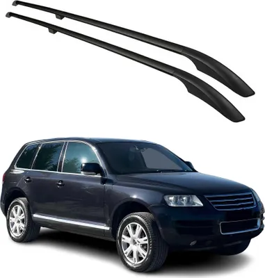 Image de Barres de toit longitudinales pour VW Touareg 2002-2010 Aluminium Noir