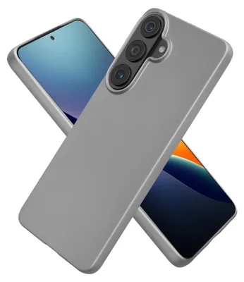 Produktbild von kwmobile Handyhülle für Samsung Galaxy S26 Plus Hülle - Silikon Case metallisch schimmernd - Schutzhülle Cover - Metallic Grau