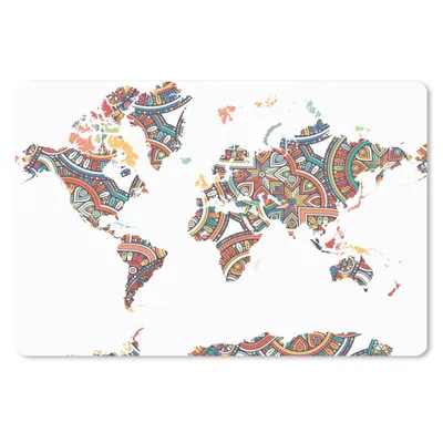 Produktbild von MuchoWow® Schreibtischunterlage Weltkarte - Dekoration - Farben 60x40 cm - XXL Mauspad - Großes Mauspad