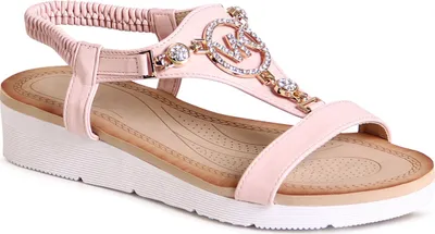 Produktbild von topschuhe24 3003 Damen Riemchen Sandalen Glitzer Sandaletten , Farbe:Rosa, Größe:38 EU