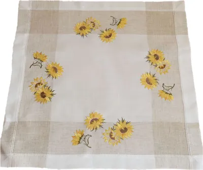Produktbild von Tischdecke Stickerei Sonnenblumen Tischläufer 35 x 35 cm
