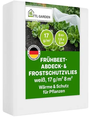 Produktbild von TTL GARDEN Frühbeetvlies 8m² 1,6x5m – 17g/m² Frostschutzvlies