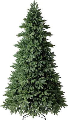 Produktbild von Dehner Künstlicher Weihnachtsbaum Lyra, inkl. Ständer, mit LED Beleuchtung warmweiß und Fernbedienung, Höhe 240 cm, Metall/PVC/Polyethylen, grün