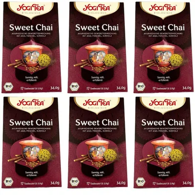 Produktbild von 6x Yogi Tea Sweet Chai 34g (17x2g) -