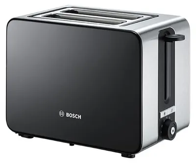 Produktbild von Bosch TAT7203 Toaster 2 Scheibe(n) 1050 W Schwarz  Edelstahl