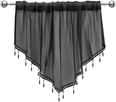 Immagine prodotto di Tenda con palline - Decorazione d'arredo in morbido poliestere - 130 x 60 cm - Nero