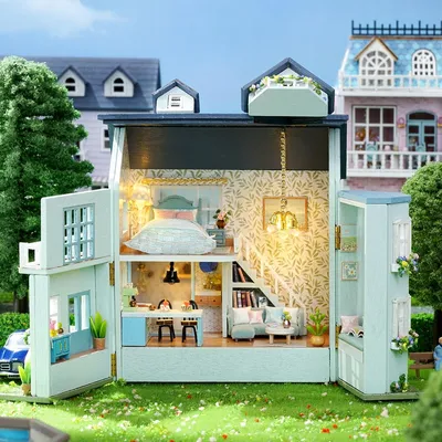 Imagen del producto de Edificio de juguete en miniatura, 19,0 x 18,0 x 6,0 cm, madera, para adultos