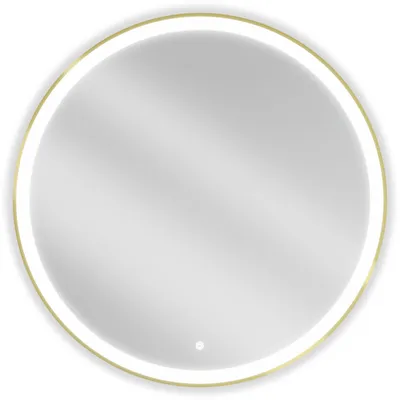 Zdjęcie produktu dla Mexen Esso lustro łazienkowe podświetlane, okragłe 90 cm, LED 6000K, antypara, rama złota - 9825-090-090-611-50