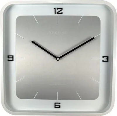 Produktbild von NeXtime 3518WI, Wand, Quarzuhr, Quadratisch, Weiß, Metall, Holz, Modern