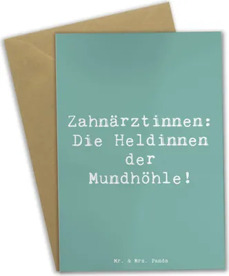 Produktbild von Mr. & Mrs. Panda babykarte Spruch Zahnärztin Heldin - Meeresbrise - Geschenk, Dentalhygienikerin, Berufsprodukte, weihnachtskarten, Zahnmedizin, Zahnarzthelferin, Berufe