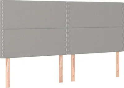 Produktbild von Kopfteil Hellgrau 180 x 5 x 118/128 cm Stoff