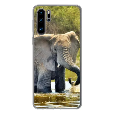 Produktbild von MuchoWow® Handyhülle Schutzhülle Hülle für Huawei P30 Pro Elefant - Wasser - Tiere - Natur Silikon Softcase Handy Hülle - Schutzdeckel