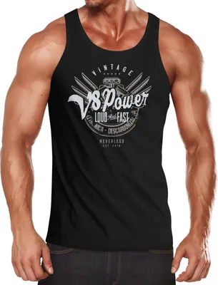 Produktbild von Herren Tank-Top V8 Power Motor Block Tuning Muskelshirt Muscle Shirt Neverless® schwarz XXL