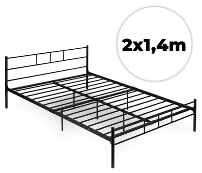 Immagine prodotto di ModernHome DNYSF165A Letto in metallo con telaio, 140 x 200 cm, nero