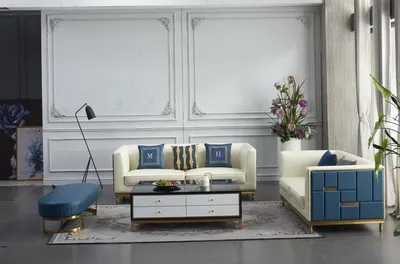 Produktbild von Sofagarnitur 3+2+1 Sitzer Beistelltisch Couchtisch Hocker 4tlg. Wohnzimmer Set