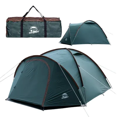 Produktbild von Campingzelt für 3-4 Personen - Doppelwandig - Wasserdicht - Dunkelraum - Insektenschutz