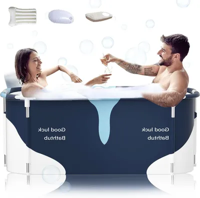 Productafbeelding van Extra grote opvouwbare badkuip voor volwassenen - Draagbare spa voor kleine badkamers