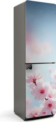 Zdjęcie produktu dla Delikatna gałązka kwiatu - magnetyczna osłona na lodówkę - magnetyczna folia dekoracyjna do kuchni - dekoracja magnesowa na lodówkę - samoprzylepna tablica magnetyczna - folia magnetyczna na drzwi lodówki - 60x205 cm
