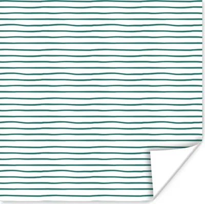 Produktbild von MuchoWow® Poster Weiß - Grün - Gemustert 100x100 cm - Babyzimmer