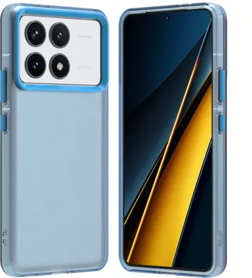 Produktbild von Handyhülle für Xiaomi Poco F6 Pro Schlank Durchscheinend Matt Stoßfest Schutzhülle Blau