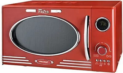 Obrázok produktu pre Retro Mikrovlnná Rúra S Grilom Mikrovlnná Rúra 1000W 23L Červená Mikrovlnná Rúra