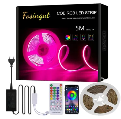 Zdjęcie produktu dla Zestaw inteligentnych, RGB listw LED Bluetooth, 24V, z funkcją synchronizacji z muzyką i możliwością regulacji jasności