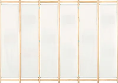 Zdjęcie produktu dla vidaXL 6-częściowy rozdzielacz do pokoju kremowo-biały 240 x 170 x 4 cm tkanina