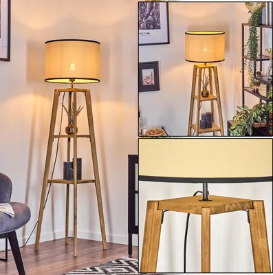 Produktbild von Tamarispa Stehlampe aus Holz/Stoff in Natur/Beige/Schwarz