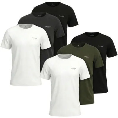 Produktbild von TOM TAILOR Herren Shirt kurzarm Rundhals | 6er Pack | 8103